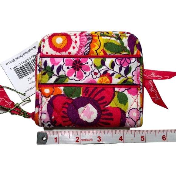 NEW Vera Bradley Clementine Compact Zip Around Wallet Retired Pink Floral Gift - Picture 7 of 8